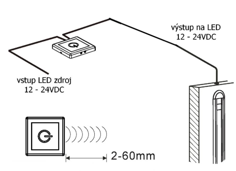 Mini PIR čidlo do nábytku dveřní